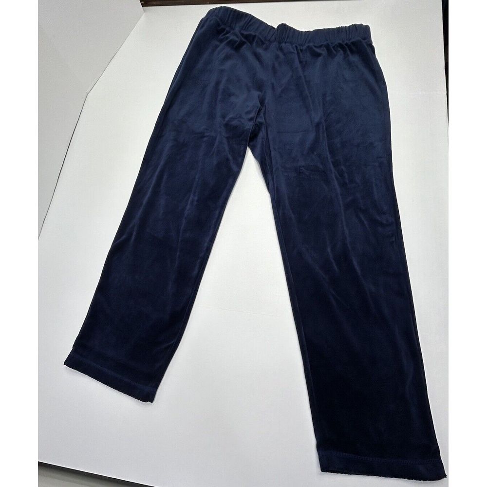 White Stag Y2K Velour Lounge Pants Women's XL (16 W) Straight Leg Sapphire Blue